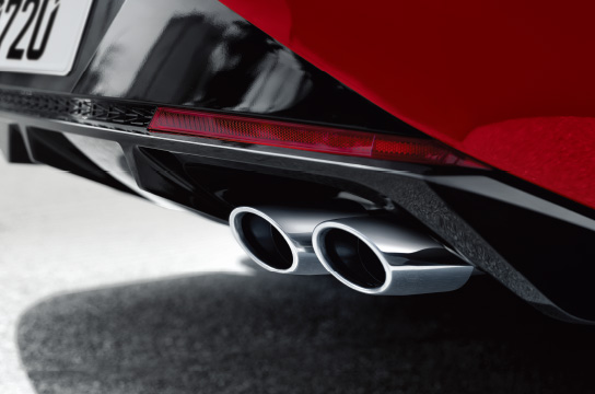 Single twin exhaust tips