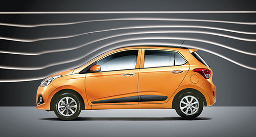 Left side view of orange Grandi10